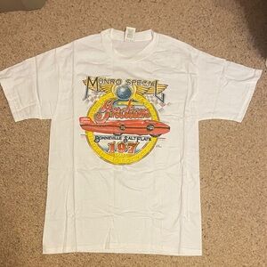 New 80’s Burt Munro Indian Bonneville Speed Records white T-Shirt size M